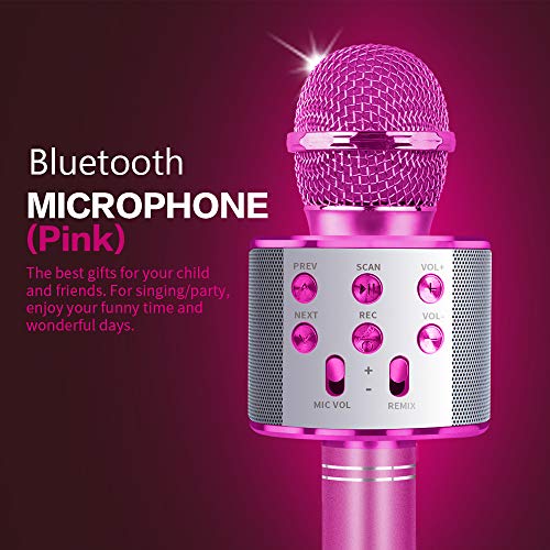 Regalo De Fiesta Para Niñas, juguetes para niños de 6 a 8 años 9 Bluetooth Micrófono de karaoke Juguete para niños Regalo de cumpleaños para niños de 4 a 9 años Regalo de para niños de 6 a 12 años