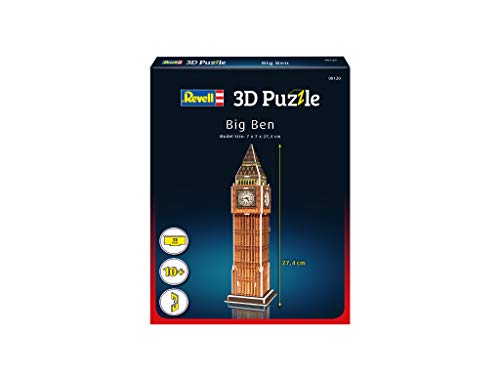 Revell 3D Puzzle- Big Ben, un hito de Londres Descubre el Mundo en 3D, diversión para jóvenes y Mayores, Color Coloreado (120)