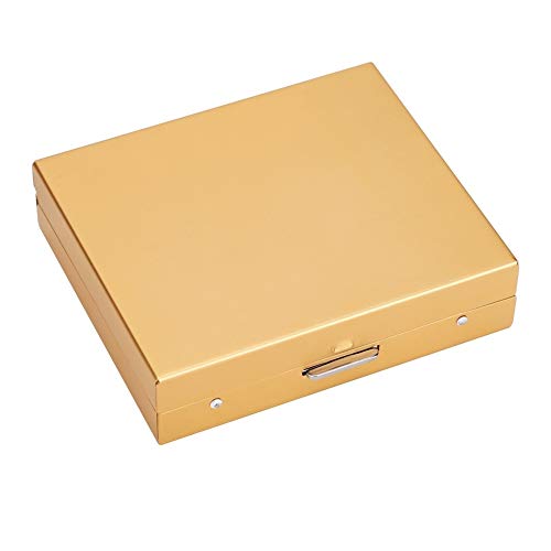 Rockyin 5pcs aleación de Aluminio Mesa de Juego Dados Juegos de Poker Set con Caja de Almacenamiento (Gold Box-Square)