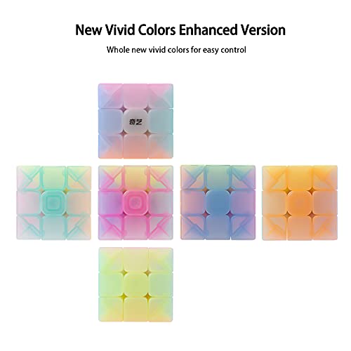 ROXENDA Cubo Mágico 3x3, Vistoso Speed Cube Cubo de Velocidad de Rompecabezas (Color Jalea)