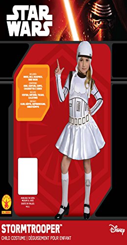 Rubies - Disfraz infantil de soldado imperial para niñas, diseño oficial de Star Wars de Disney, talla L de 8 a 10 años