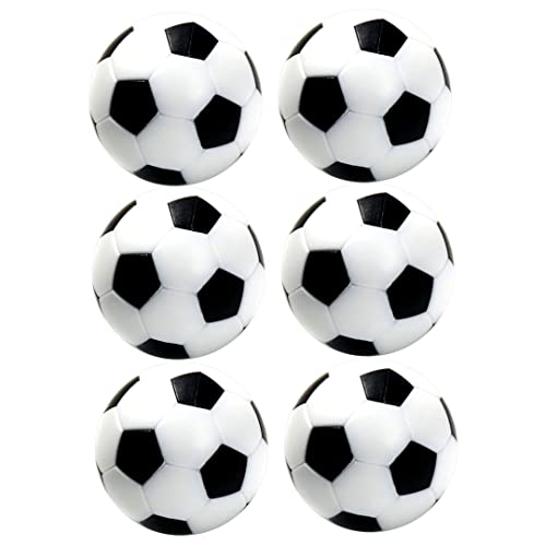 Runfon Mini fútbol, reemplazo de futbolín de fútbol en Blanco y Negro Bolas de Juego de fútbol 6 Piezas