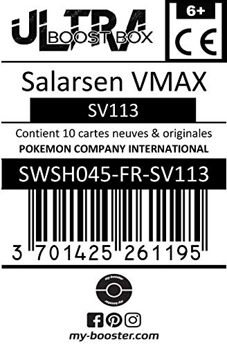 Salarsen VMAX (Toxtricity VMAX) SV113 Shiny Variocolor - Ultraboost X Epée et Bouclier 4.5 Destinées Radieuses - Box de 10 Cartas Pokémon Francés