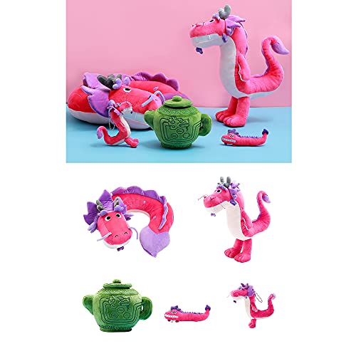 SalmophC Wish Dragon Plush Toys, Cute Cartoon Dragon Plush Doll Toys Suave en Forma de U Plush Stuffed Pillow Dragon Plush Toy Colgante Almohadas de Viaje para niños Niños
