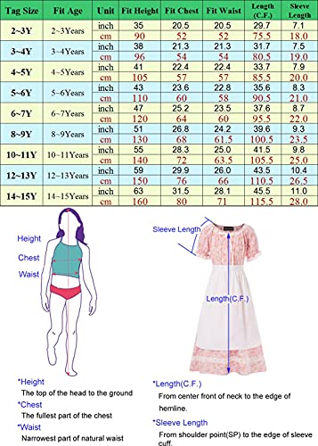 SCARLET DARKNESS Disfraz renacentista para niñas con mangas 3/4 victorianas y sombrero, Amarillo 2103-2, 12-13 Años