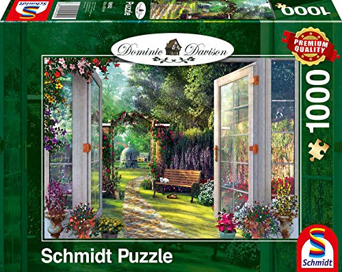 Schmidt Spiele- Dominic Davison - Puzzle (1000 Piezas), diseño de Vista en el jardín, Multicolor (A2101834)