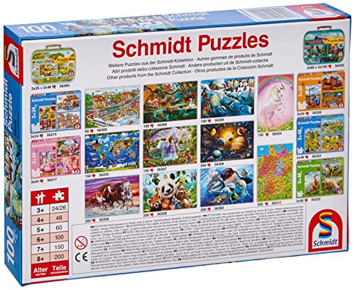 Schmidt Spiele- Puzzle Infantil, diseño de Animales en el círculo Polar, Multicolor (56295)