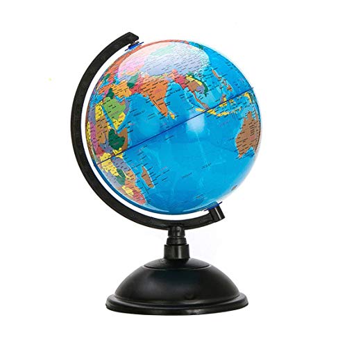 SeniorMar 7.87"Giratorio Blue Ocean World Globe Map con Soporte Giratorio El Juguete Educativo de geografía Mejora el Conocimiento de la Tierra y la geografía （Distrito político Europeo）