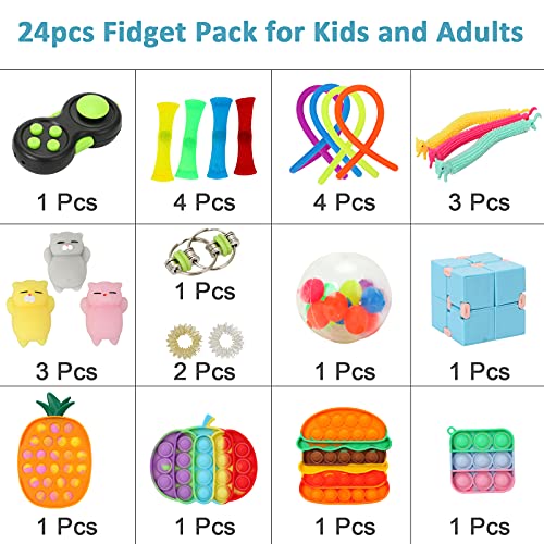 Sensory Fidget Toys Pack, herramientas de alivio del estrés y ansiedad juego de juguetes Fidget para niños adultos, juguetes autistas para TDAH, juguetes para niños de 3 a 12 años