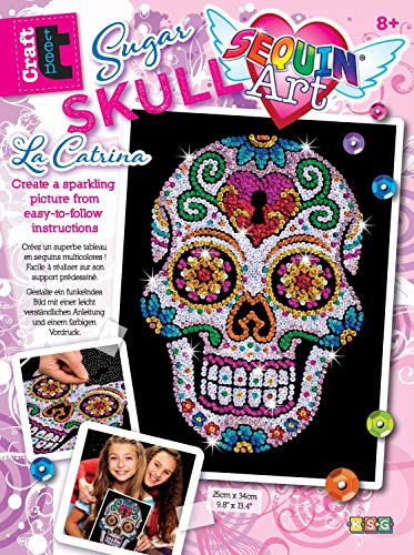 Sequin Art- Kit de Bricolaje para niños, Calavera, CREA Bello Arte Colorido con Lentejuelas, Multicolor (5013-1613)