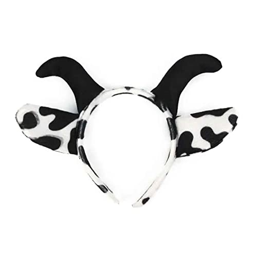 Set 2 piezas de disfraz de vaca de color blanco y negro, complemento para carnaval, halloween y celebraciones. Tamaño orejas: 18 x 24 x 3 cm