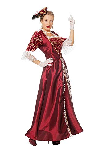 shoperama Marquise - Disfraz barroco para mujer, estilo rococó, vestido de Gräfin y águila francesa, renacimiento, Madame de Pompadour, color burdeos, talla 48
