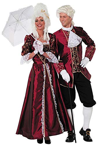 shoperama Marquise - Disfraz barroco para mujer, estilo rococó, vestido de Gräfin y águila francesa, renacimiento, Madame de Pompadour, color burdeos, talla 48