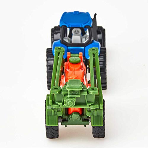 siku 1668, Tractor con fumigadora, Metal/Plástico, Azul/Naranja, Estructura fumigadora móvil