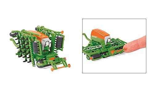 siku 1826, Tractor Claas Xerion con sembradora Amazone Cayenna 6001, 1:87, Metal/Plástico, Verde, Apertura de la tapa de llenado
