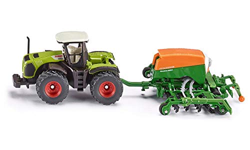 siku 1826, Tractor Claas Xerion con sembradora Amazone Cayenna 6001, 1:87, Metal/Plástico, Verde, Apertura de la tapa de llenado