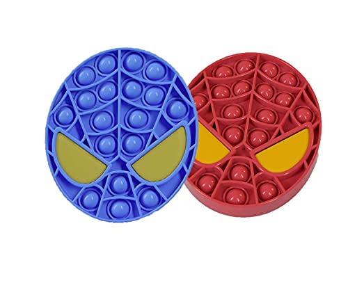 Silicona Sensorial Fidget Juguete,Push Bubble Sensory Toy Autismo Necesidades Especiales Aliviador estrés Juguetes Educativos para niños Adultos (Rojo + azul)