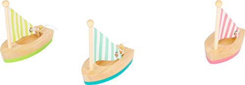 Small Foot 11653 Toy Sailboats, Set of 3 Swimming Toys The Water, Wooden Boats for Kids Aged 2+ Years Juguetes