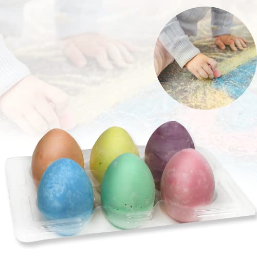 Smart Planet Juego de 6 huevos de tiza para pintar en forma de huevo de Pascua para niños con colores de tiza para niños – Regalo para Pascua – Tiza infantil lavable