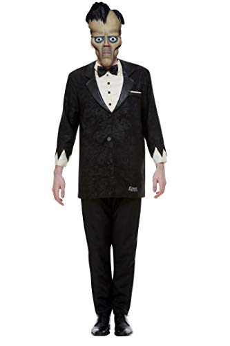 Smiffys 52237L Disfraz de Addams con licencia oficial, para hombre, negro, talla L, 106,68-111,76 cm