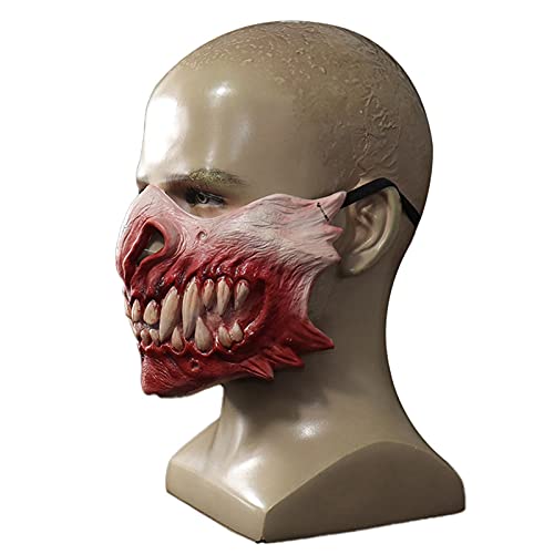 Somerway Horror Halloween Face Cover Creepy Emulsion Creative Scary Cosplay Comic Headgear para Fiesta De Disfraces Gris