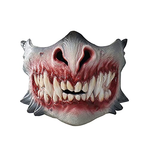 Somerway Horror Halloween Face Cover Creepy Emulsion Creative Scary Cosplay Comic Headgear para Fiesta De Disfraces Gris
