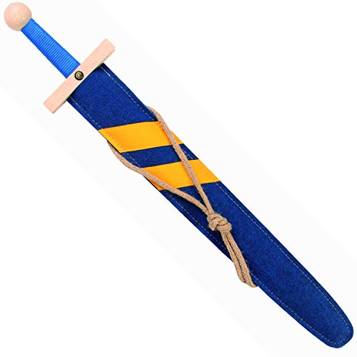 Spielzeugmanufaktur VAH - Espada Lancelot de Madera con Vaina, Longitud 60 cm, Color Azul (939)