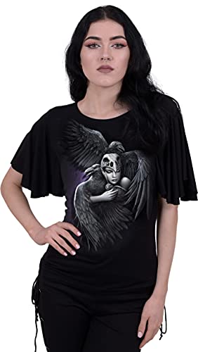 Spiral - Guardian Angels - Camiseta con Mangas de murciélago - Escote de Barco - Negro - 3XL