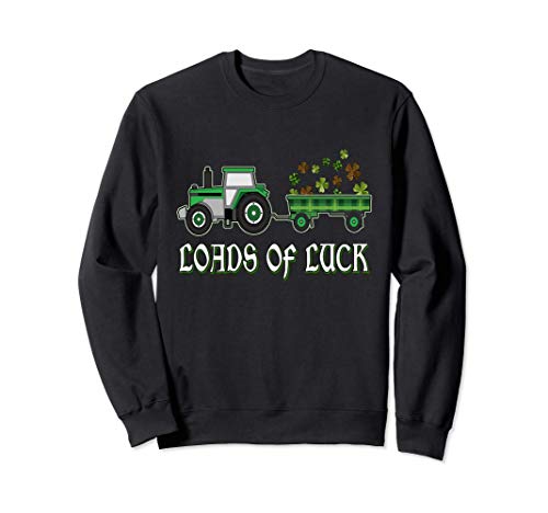 St Patricks Day Baby Boy Outfit Loads of Luck Lucky Tractor Sudadera