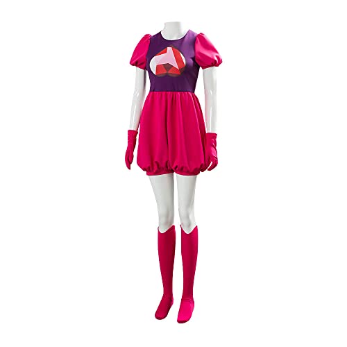 Steven Cosplay Disfraz de espinela Gem Fancy Trajes Casual Vestido Halloween para mujeres y niñas (Personalizado, Rosa)