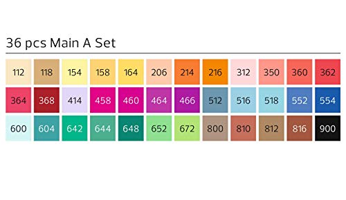Stylefile Marker Set 36 - Pack de 36 rotuladores, Doble punta (fina y biselada)