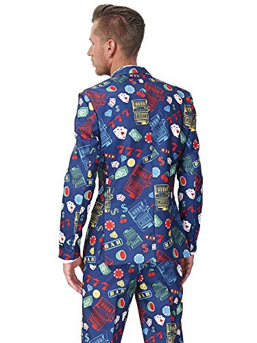 Suitmeister Men Suit Juego de Pantalones de Traje de Negocios, Casino Slot Machine, XXL para Hombre