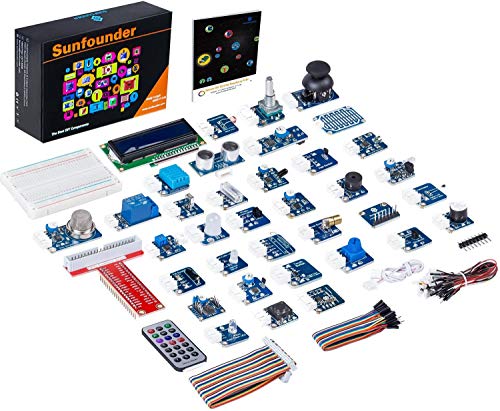 SunFounder 37 Modules Sensor Kit V2.0 for Raspberry Pi 4, 3, 2 and RPi Model B+, 40-Pin GPIO Extension Board Jump wires