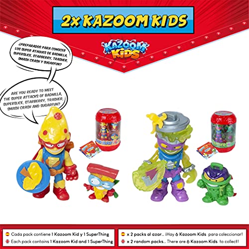 SuperThings Kazoom Kids – Training Tower y Pack Sorpresa 16 Sets | Contiene Training Tower, 10 Sobres One Pack, 4 Kazoom Sliders y 2 Kazoom Kids | Juguetes y Regalos para Niños Cumpleaños
