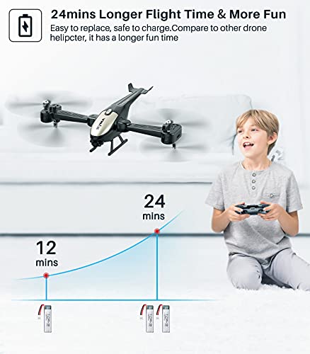 SYMA X700W Drones plegables con cámara para principiantes 1080P HD FPV Live Video, control de gestos, 2 modos de velocidad, RC Quadcopter con 2 baterías para niños y niñas juguetes regalo