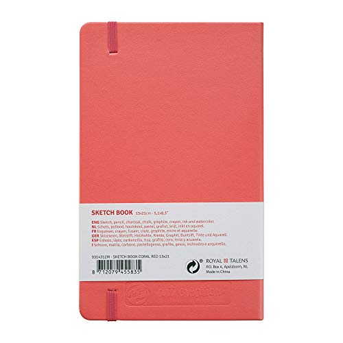 Talens Art Creation Sketch Book, Coral Red, 5.1 x 8.3, 80 sheets (9314312M)
