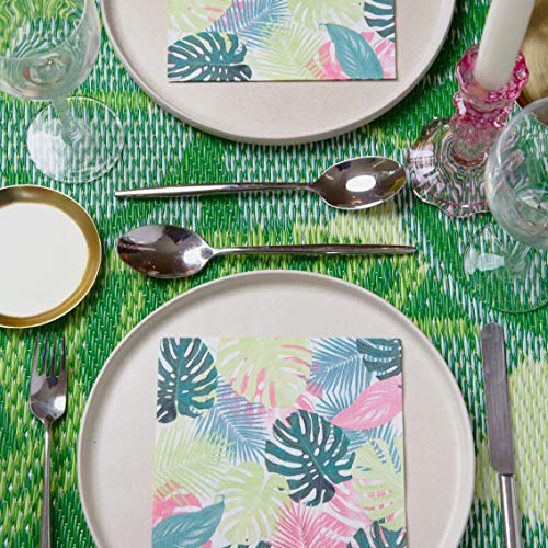 Talking Tables Servilletas de papel de hojas de palmera tropical en colores pastel, desechables, vajilla para cenar, cumpleaños, fiesta en el jardín, verano, picnic, safari, hawaiano, decoupage