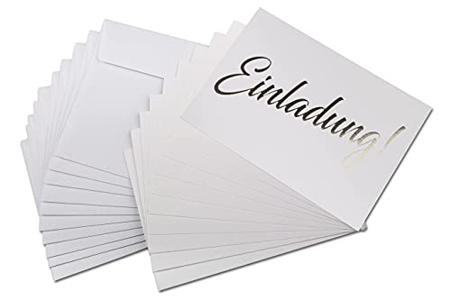 Tarjeta de invitación dorada, 10 tarjetas por una cara, incluye 10 sobres, elegante y sencilla invitación para bodas, nacimientos, bautizos, cumpleaños, aniversarios