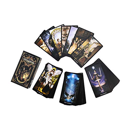 Tarot Steampunk Adecuado para reuniones Familiares, Juegos de Cartas, Cartas de Fiesta, orientación de Entretenimiento, Cartas de Tarot de Destino, inglés Completo
