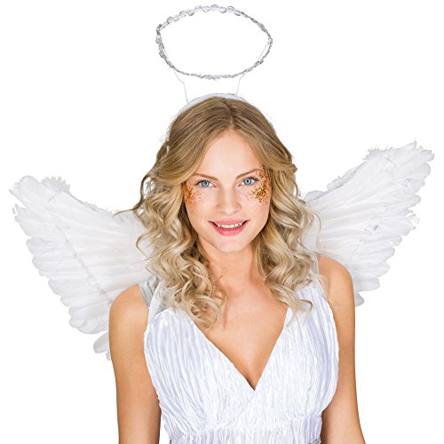 TecTake dressforfun Disfraz para Mujer de ángel | Vestido Largo + Aureola & Preciosas alas (XL | no. 300237)