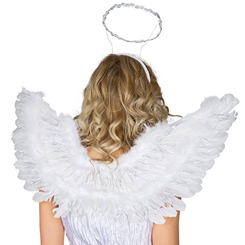 TecTake dressforfun Disfraz para Mujer de ángel | Vestido Largo + Aureola & Preciosas alas (XL | no. 300237)