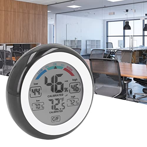 Termómetro Higrómetro para Exteriores, Sensor de Temperatura de Humedad, Pantalla Táctil, Pequeño, Fácil de Leer en Tiempo Real para Oficinas
