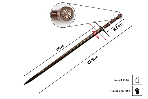 The Witcher Sword - Espada de acero Geralt of Rivia, espada abrecartas con soporte para bolígrafo de resina caballero, regalo de espada para jugadores y coleccionistas, juego exclusivo