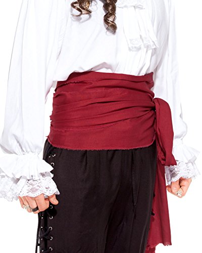 ThePirateDressing - Fajín para disfraz de pirata medieval renacentista para Halloween, talla grande -  Rojo -