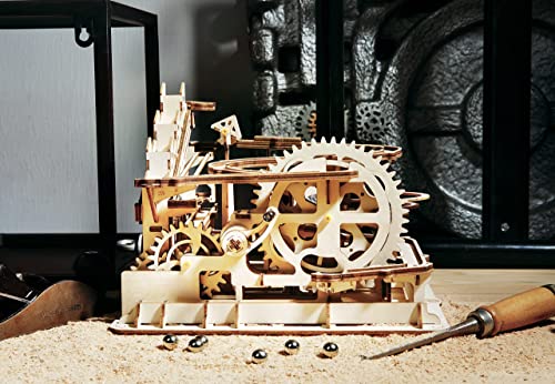 Think Gizmos TG903 - Rompecabezas de Madera 3D - Juego de construcción mecánica de Madera Marble Race