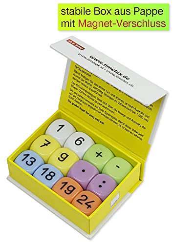 TimeTEX Juego de dados matemáticos (12 piezas, 20 mm, en caja)