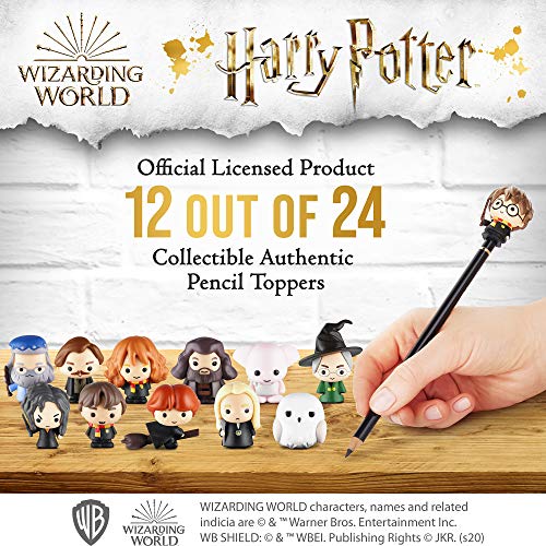 Toppers para lápices, regalos, juguetes, coleccionables de Harry Potter - Juego de 5 figuras de Harry Potter para escribir, Party Decorations, 6 cm, PVC blando por PMI (Deluxe A)