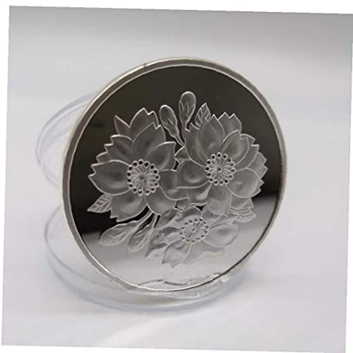 TOSSPER Coin Plateado Flores De Cerezo Colección De Moneda De Plata Conmemorativa De Cerezo Japonés De Turismo De La Moneda Decoración