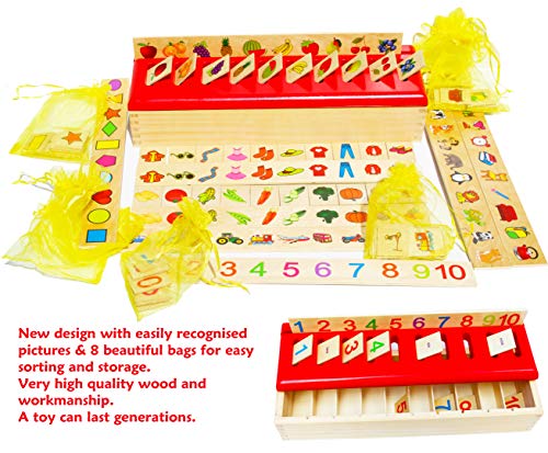 TOWO juguete a juego de clasificación de madera - Juguetes de clasificación de categoría para el aprendizaje temprano -material montessori Juguetes educativos de Madera regalo por 1 año bebe