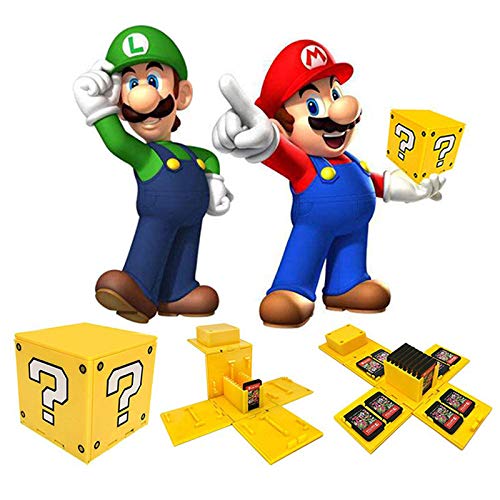 TUSNAKE Estuche para Juegos de Nintendo Switch,Funda para Tarjetas de Juego para Nintendo Switch con 16 Ranuras,Fun Gift for Kids (Question?/ Yellow)